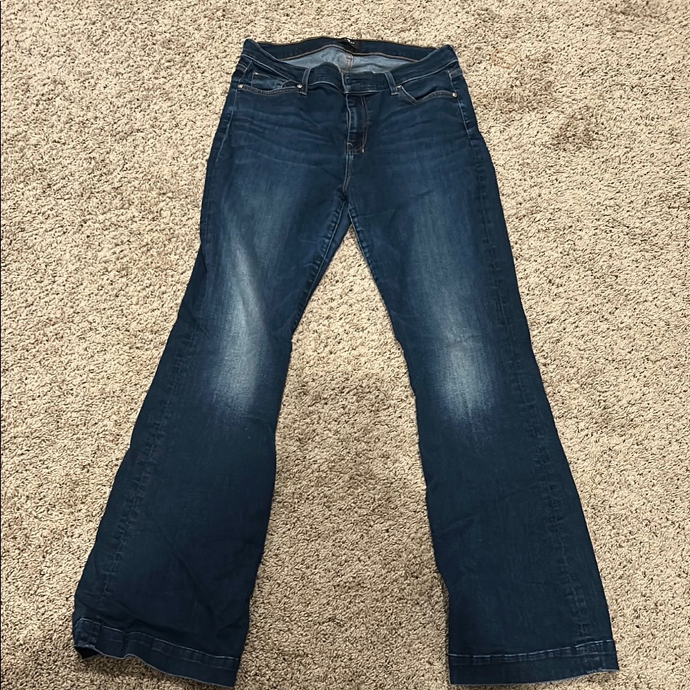 7 For All Mankind Blue Flare Wide Leg Jeans